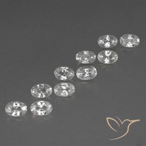 7.78 ctw White Zircon Stones, Natural Zircon in Oval Facet Shape for Sale