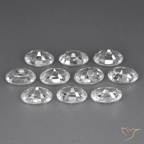 Zircon Gemstones in 6 x 4 mm (calibrated) Size for Sale, Zircon Stones in White Color
