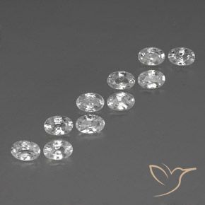 7.50 ctw White Zircon Stones, Natural Zircon in Oval Facet Shape for Sale