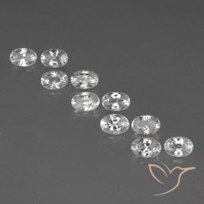8.09ctw Natural White Zircon, Oval, VVS-VS