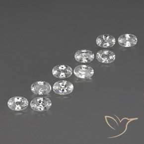 8.09 ctw White Zircon Stones, Natural Zircon in Oval Facet Shape for Sale