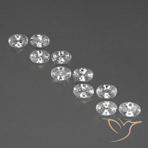 7.64ctw Natural White Zircon, Oval, VVS-VS