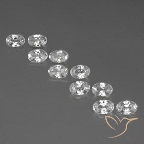 7.60ctw Natural White Zircon, Oval, VVS-VS