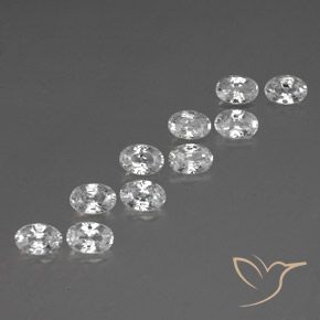 7.60 ctw White Zircon Stones, Natural Zircon in Oval Facet Shape for Sale