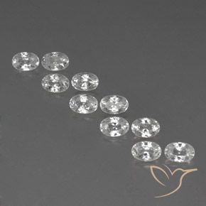 8.15ctw Natural White Zircon, Oval, VVS-VS