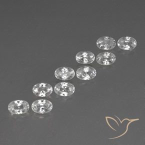 8.15 ctw White Zircon Stones, Natural Zircon in Oval Facet Shape for Sale