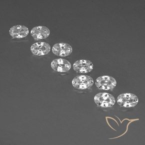 7.23ctw Natural White Zircon, Oval, VVS-VS