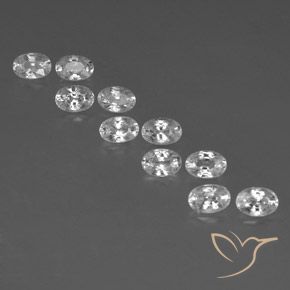 7.58ctw Natural White Zircon, Oval, VVS-VS