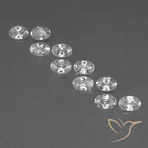 7.51ctw Natural White Zircon, Oval, VVS-VS