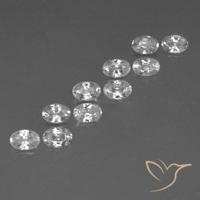 7.51 ctw White Zircon Stones, Natural Zircon in Oval Facet Shape for Sale