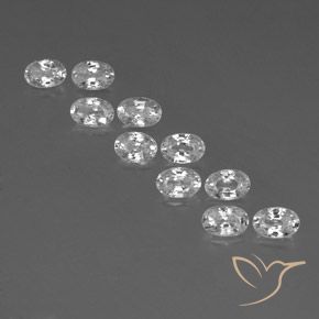 7.49ctw Natural White Zircon, Oval, VVS-VS