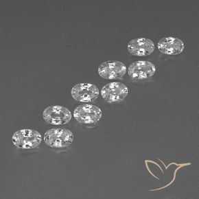 7.49 ctw White Zircon Stones, Natural Zircon in Oval Facet Shape for Sale