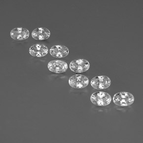 Lot de 10pc pièces de Zircons Blanc Ovale du Cambodge, taille 6,1 x 4,1mm, poids total 8,5 ct / moyenne 0,85 ct chaque, dureté de Mohs 6.5 à 7.5 convient aux bijoux de tous les jours, pierre de sagesse, Pierre du zodiaque Taureau, Photo A