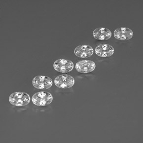8.50 ctw White Zircon Stones, Natural Zircon in Oval Facet Shape for Sale