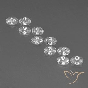 7.93ctw Natural White Zircon, Oval, VVS-VS