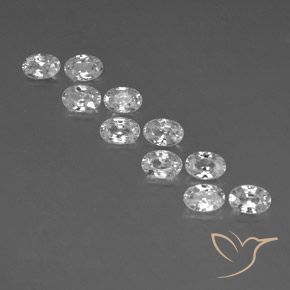 7.27ctw Natural White Zircon, Oval, VVS-VS
