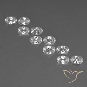 7.96ctw Natural White Zircon, Oval, VVS-VS
