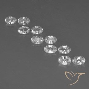 7.33ctw Natural White Zircon, Oval, VVS-VS