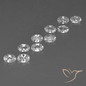 7.33 ctw White Zircon Stones, Natural Zircon in Oval Facet Shape for Sale