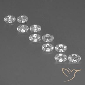 7.51ctw Natural White Zircon, Oval, VVS-VS