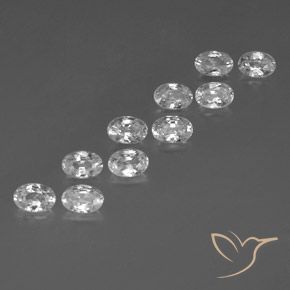 7.35 ctw White Zircon Stones, Natural Zircon in Oval Facet Shape for Sale