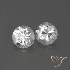 2.27 ctw White Zircon Stones, Natural Zircon in Diamond-Cut Shape for Sale