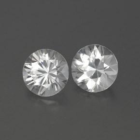 2.37 ctw White Zircon Stones, Natural Zircon in Diamond-Cut Shape for Sale