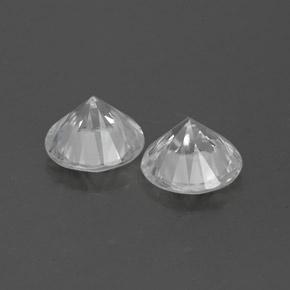 Zircon Gemstones in 6 mm (calibrated) Size for Sale, Zircon Stones in White Color