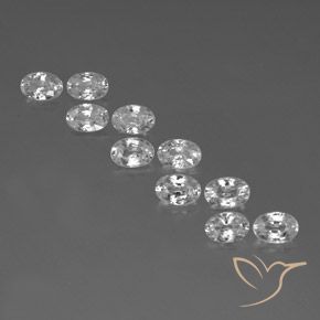 7.06ctw Natural White Zircon, Oval, VVS-VS
