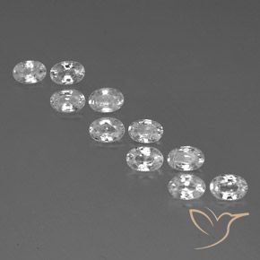 7.21ctw Natural White Zircon, Oval, VVS-VS