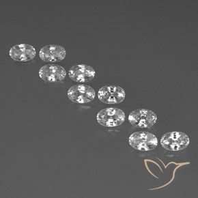 7.90ctw Natural White Zircon, Oval, VVS-VS