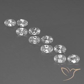 7.39ctw Natural White Zircon, Oval, VVS-VS