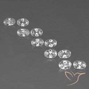 8.14ctw Natural White Zircon, Oval, VVS-VS