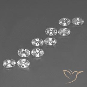 8.14 ctw White Zircon Stones, Natural Zircon in Oval Facet Shape for Sale