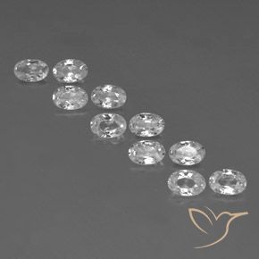 6.95ctw Natural White Zircon, Oval, VVS-VS