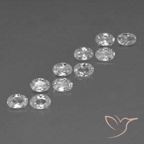 6.95 ctw White Zircon Stones, Natural Zircon in Oval Facet Shape for Sale