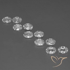 6.80ctw Natural White Zircon, Oval, VVS-VS