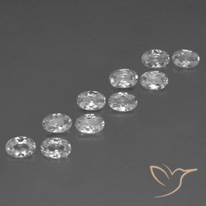 6.80 ctw White Zircon Stones, Natural Zircon in Oval Facet Shape for Sale