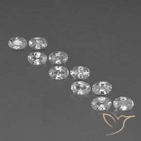 7.41ctw Natural White Zircon, Oval, VVS-VS