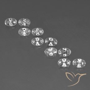 8.09ctw Natural White Zircon, Oval, VVS-VS
