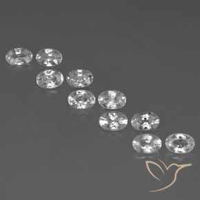 7.76ctw Natural White Zircon, Oval, VVS-VS
