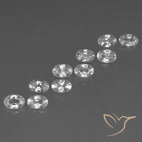 7.76 ctw White Zircon Stones, Natural Zircon in Oval Facet Shape for Sale
