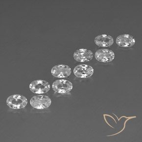 7.58 ctw White Zircon Stones, Natural Zircon in Oval Facet Shape for Sale