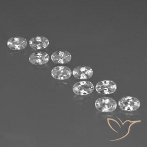 7.67ctw Natural White Zircon, Oval, VVS-VS