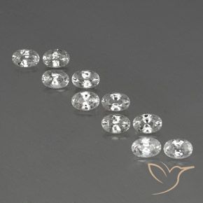 7.78ctw Natural White Zircon, Oval, VVS-VS