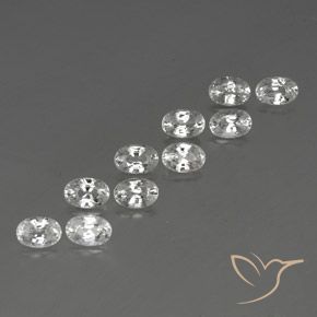 7.78 ctw White Zircon Stones, Natural Zircon in Oval Facet Shape for Sale