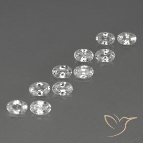 7.75 ctw White Zircon Stones, Natural Zircon in Oval Facet Shape for Sale