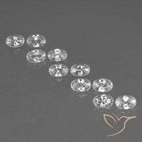 7.80ctw Natural White Zircon, Oval, VVS-VS