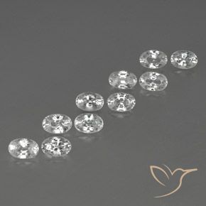 7.80 ctw White Zircon Stones, Natural Zircon in Oval Facet Shape for Sale