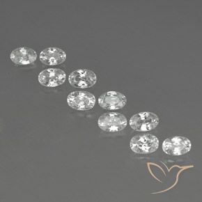 7.85ctw Natural White Zircon, Oval, VVS-VS, Photo A